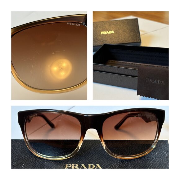 Prada Sunglasses, PR SPR24L Brown Gradient Sunglasses, Pre-owned - Picture 3 of 3